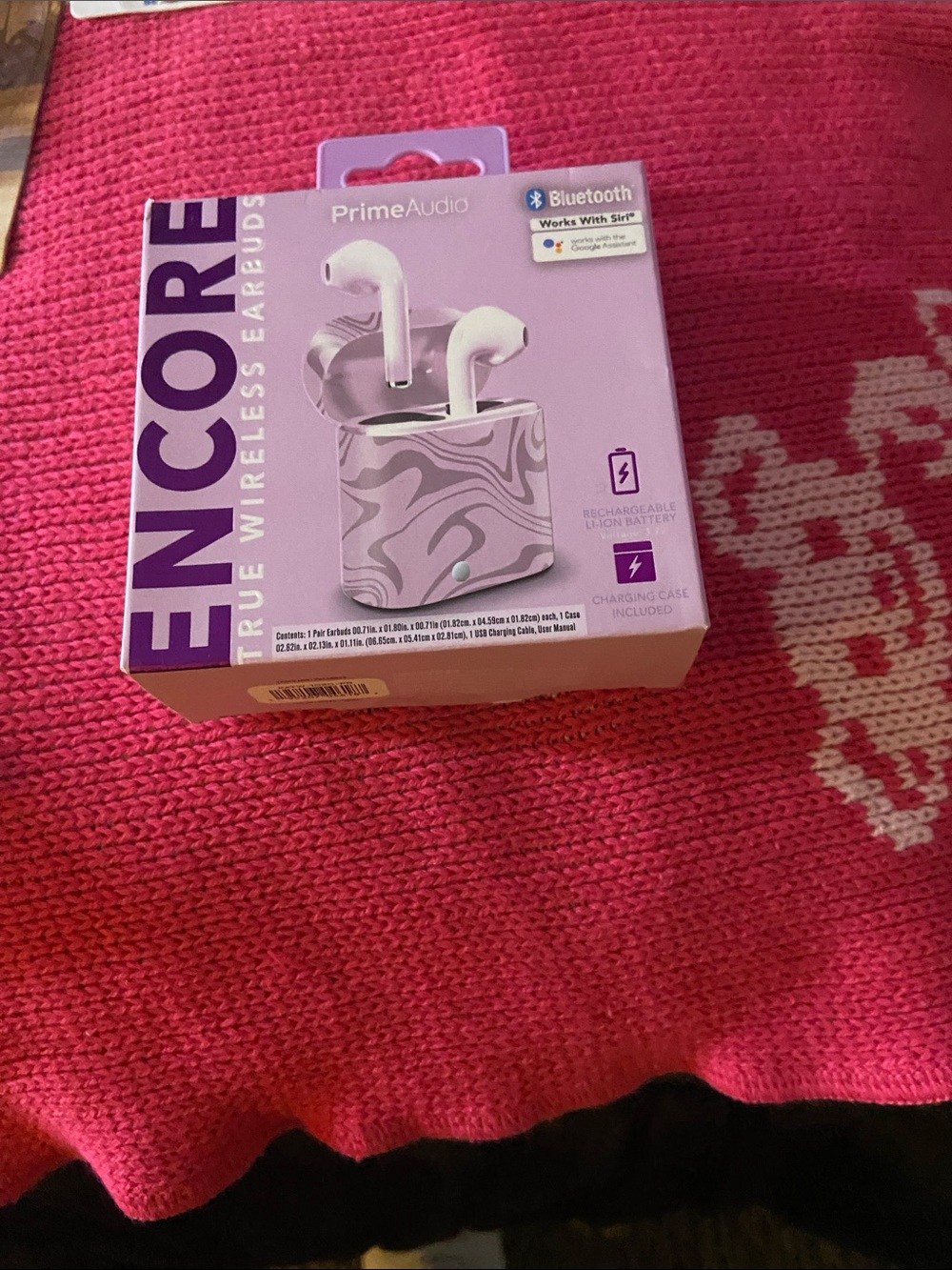 Encore Jeans True Wireless Earbuds - Pink Marble Pattern